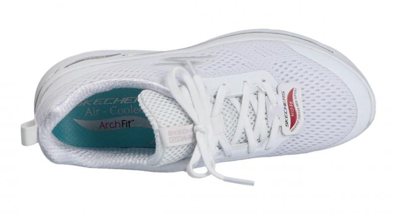 Skechers Damen Sneaker/Schuhe für eigene Einlagen Go Walk Arch Fit  white/silver (Weiß) 124404WSL