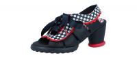 Clamp Damen Sandale white dots/black/red (Schwarz) ZUTA